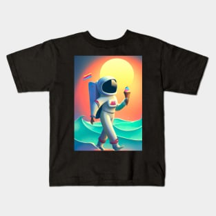 Astronaut with Ice Cream Kids T-Shirt